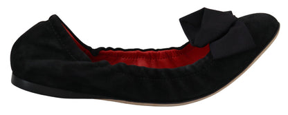 Dolce &amp; Gabbana Elegantes bailarinas de ante negro