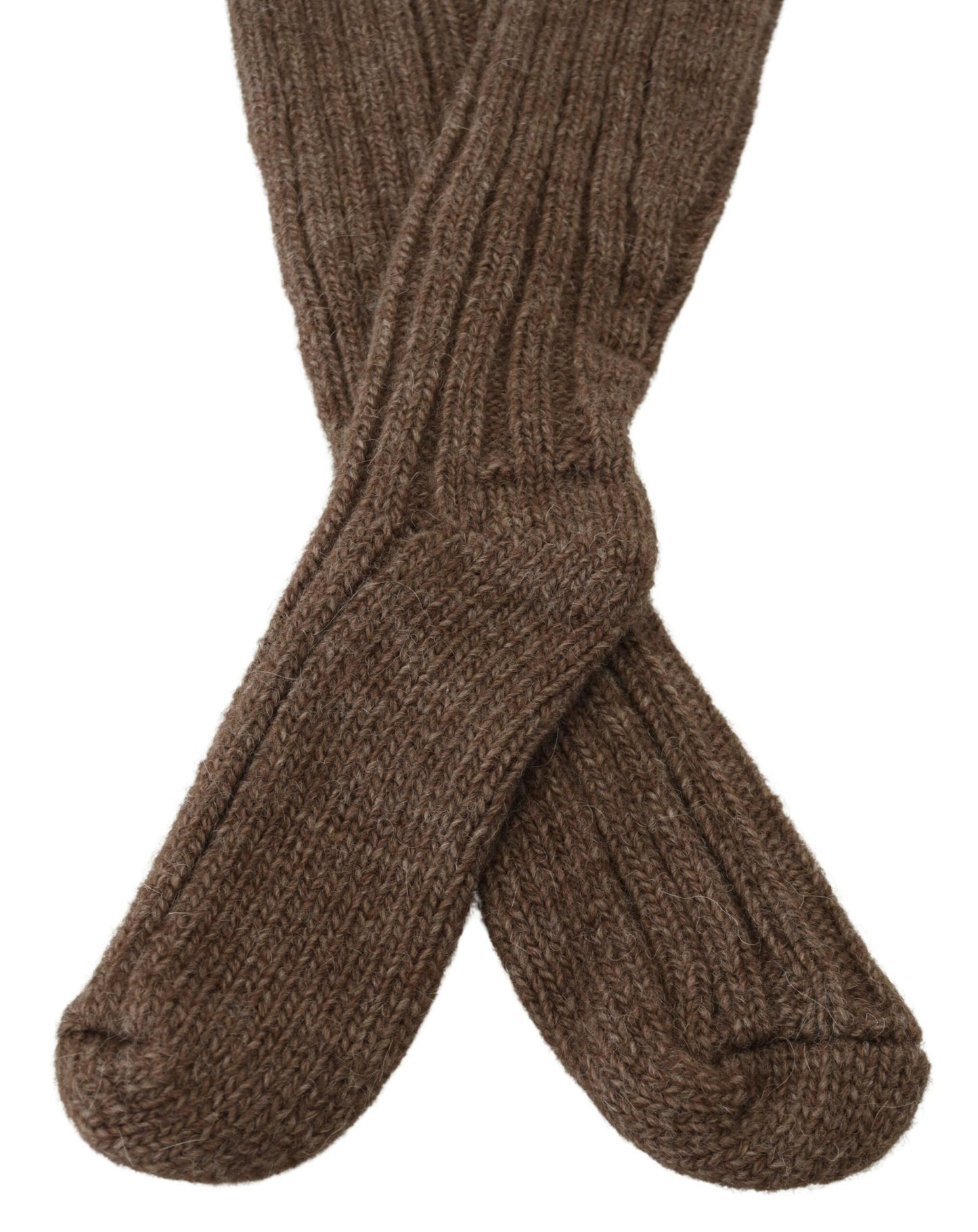 Chaussettes mi-mollet chics en laine mélangée marron Dolce &amp; Gabbana