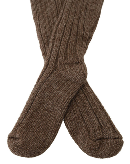 Chaussettes mi-mollet chics en laine mélangée marron Dolce &amp; Gabbana