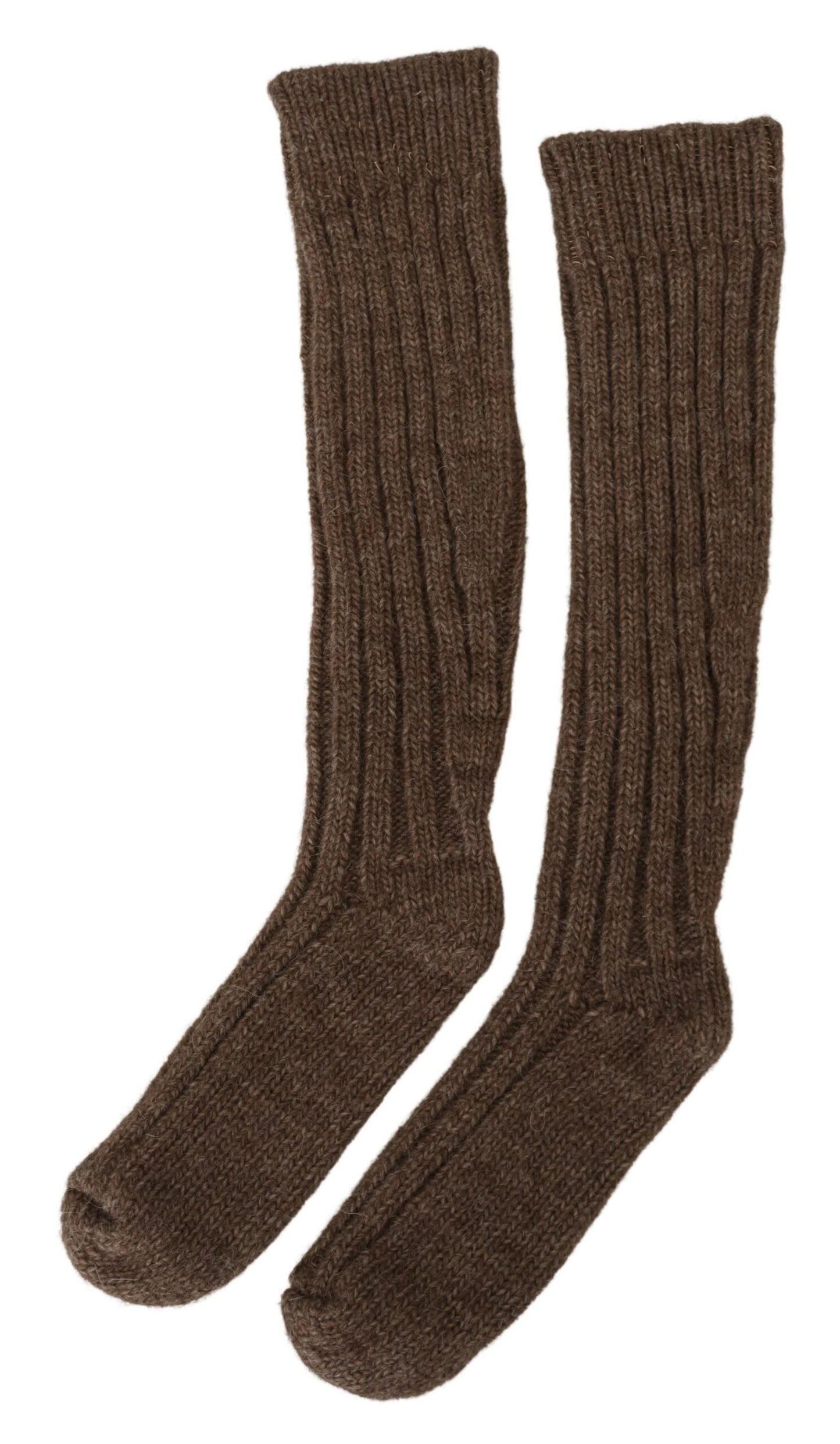 Chaussettes mi-mollet chics en laine mélangée marron Dolce &amp; Gabbana