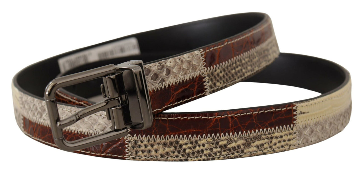 Dolce &amp; Gabbana Multicolor Patchwork Snakeskin Belt