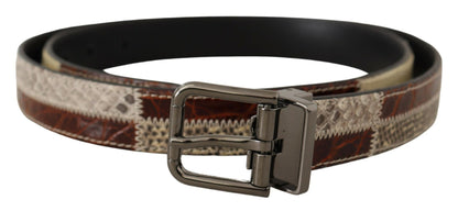 Dolce &amp; Gabbana Multicolor Patchwork Snakeskin Belt