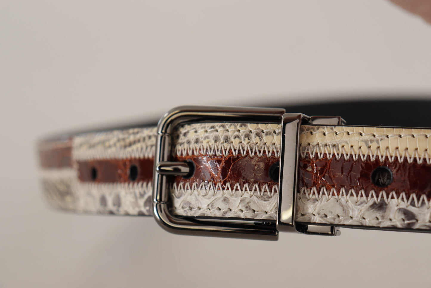 Dolce &amp; Gabbana Multicolor Patchwork Snakeskin Belt