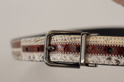 Dolce &amp; Gabbana Multicolor Patchwork Snakeskin Belt