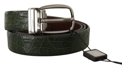 Dolce &amp; Gabbana Elegant Italian Leather Crocodile Belt