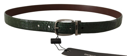Dolce &amp; Gabbana Elegant Italian Leather Crocodile Belt