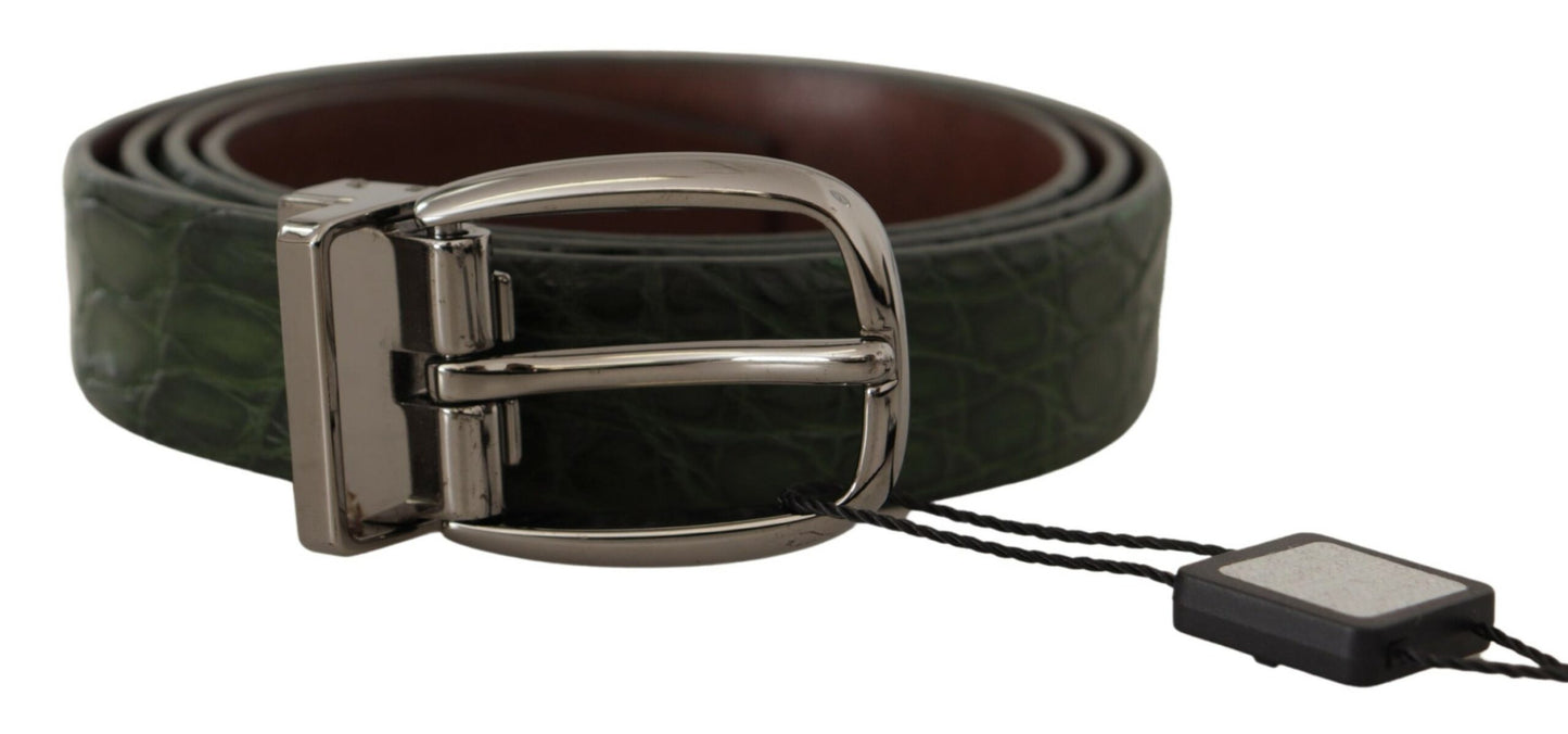 Dolce &amp; Gabbana Elegant Italian Leather Crocodile Belt