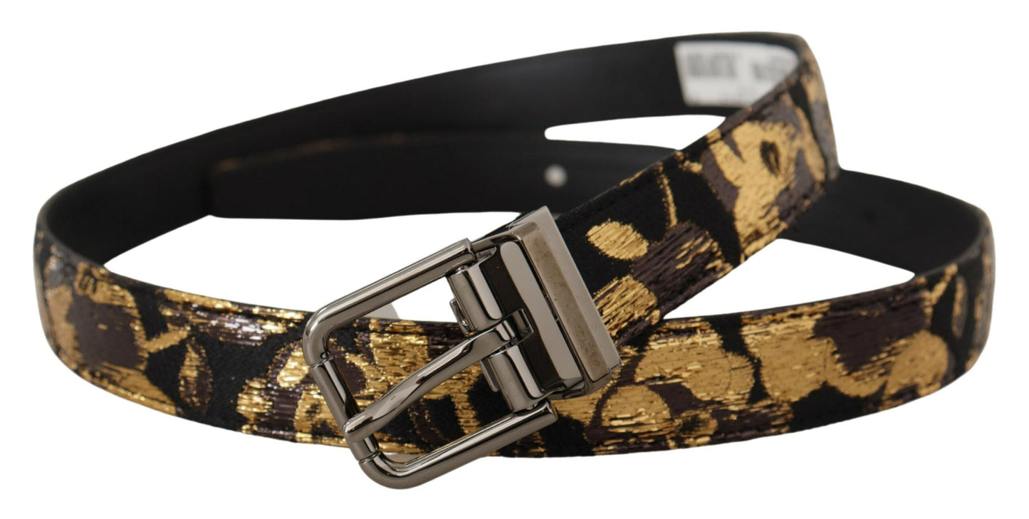 Dolce &amp; Gabbana Cinturón de piel multicolor con hebilla negra