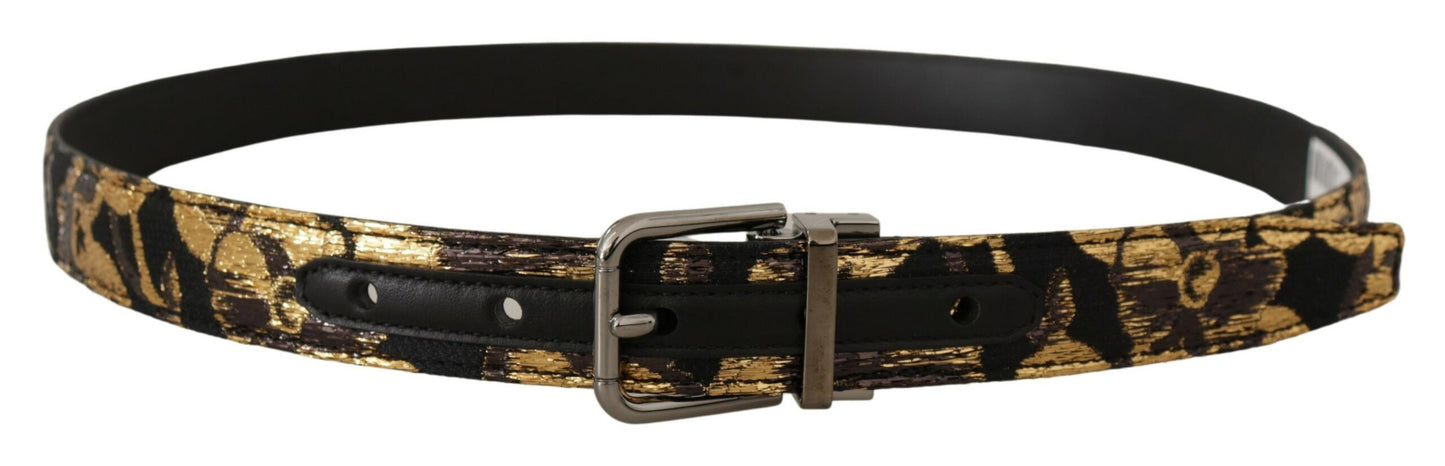 Dolce &amp; Gabbana Cinturón de piel multicolor con hebilla negra