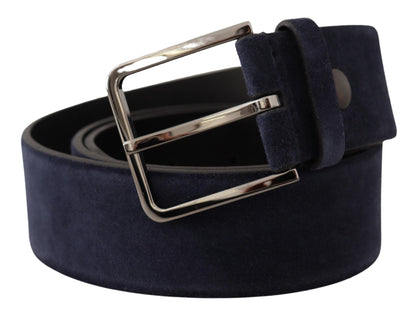 Dolce &amp; Gabbana Navy Elegance Velvet Leather Belt