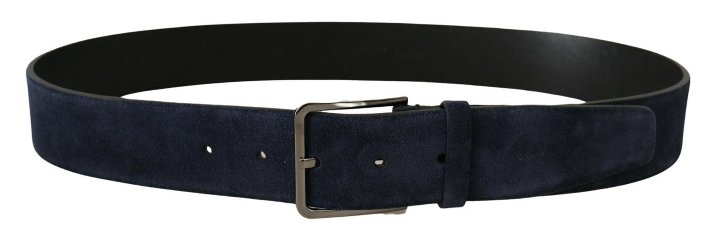 Dolce &amp; Gabbana Navy Elegance Velvet Leather Belt