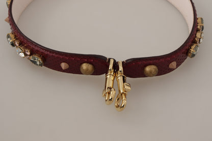 Dolce &amp; Gabbana Elegante correa para bolso de piel de pitón en burdeos