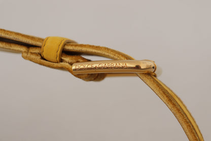 Dolce &amp; Gabbana Elegant Velvet Designer Gold-Buckled Belt