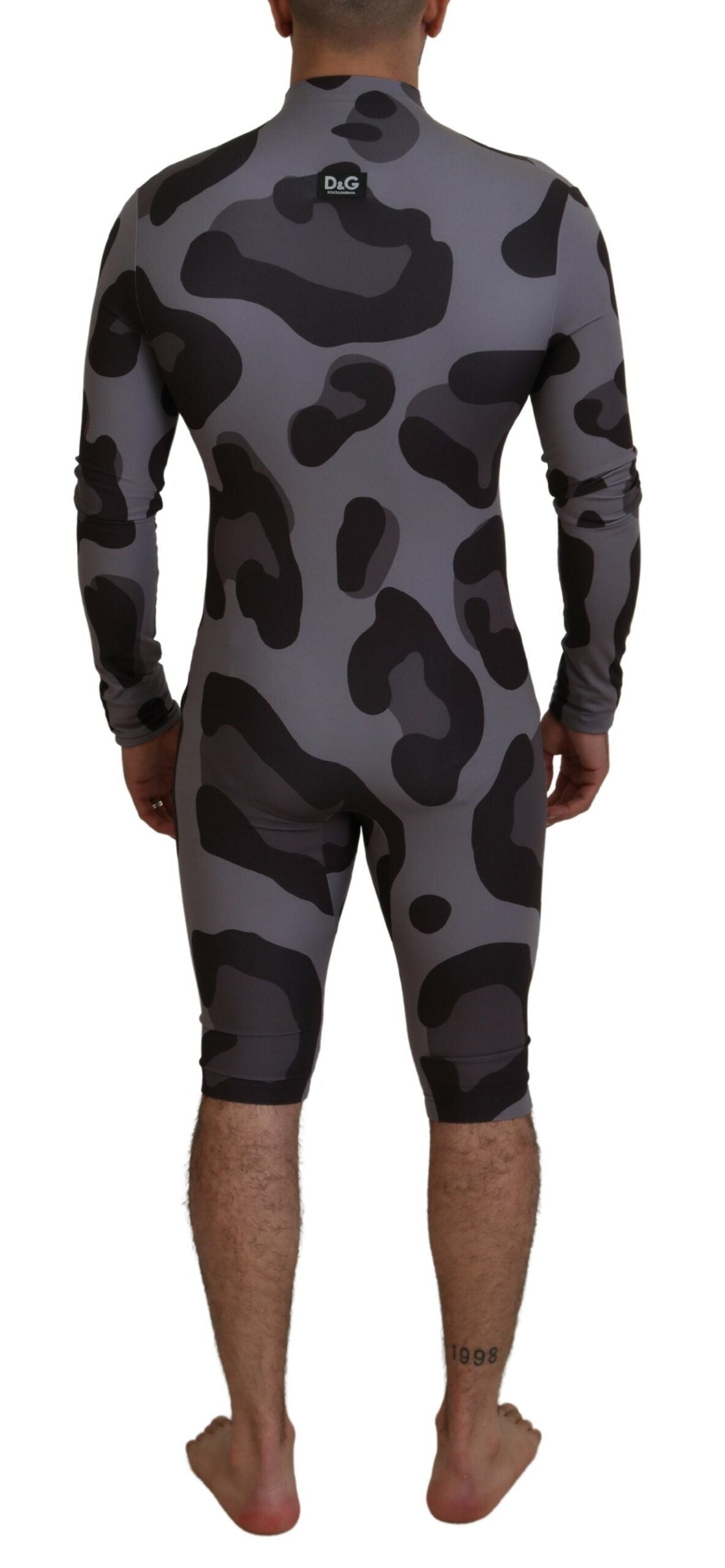 Maillot de bain combinaison Dolce &amp; Gabbana Elite gris à motifs pour homme
