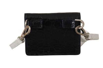 Dolce &amp; Gabbana Cartera plegable de piel exótica azul con correa