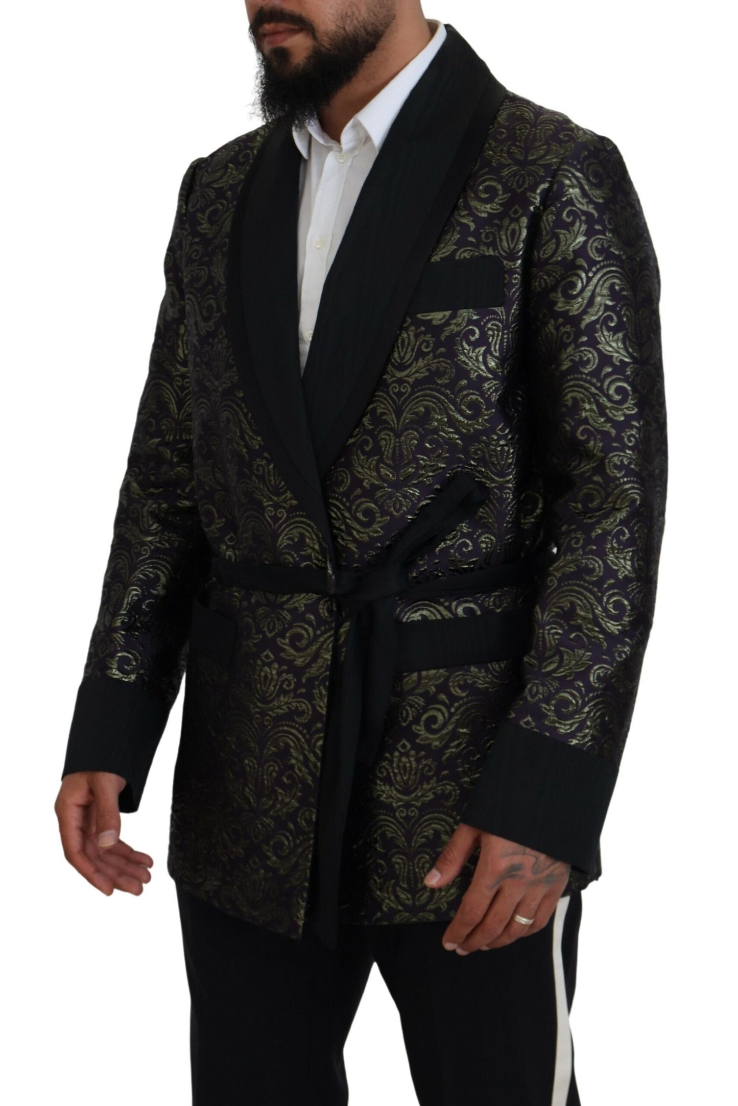 Dolce &amp; Gabbana Chaqueta de vestir de jacquard dorado