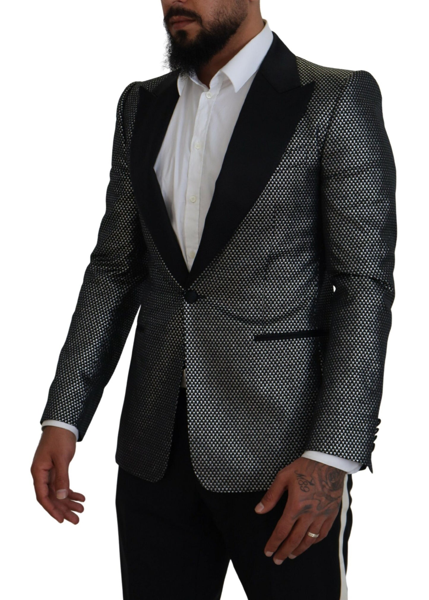 Dolce &amp; Gabbana Blazer elegante de jacquard con botonadura sencilla