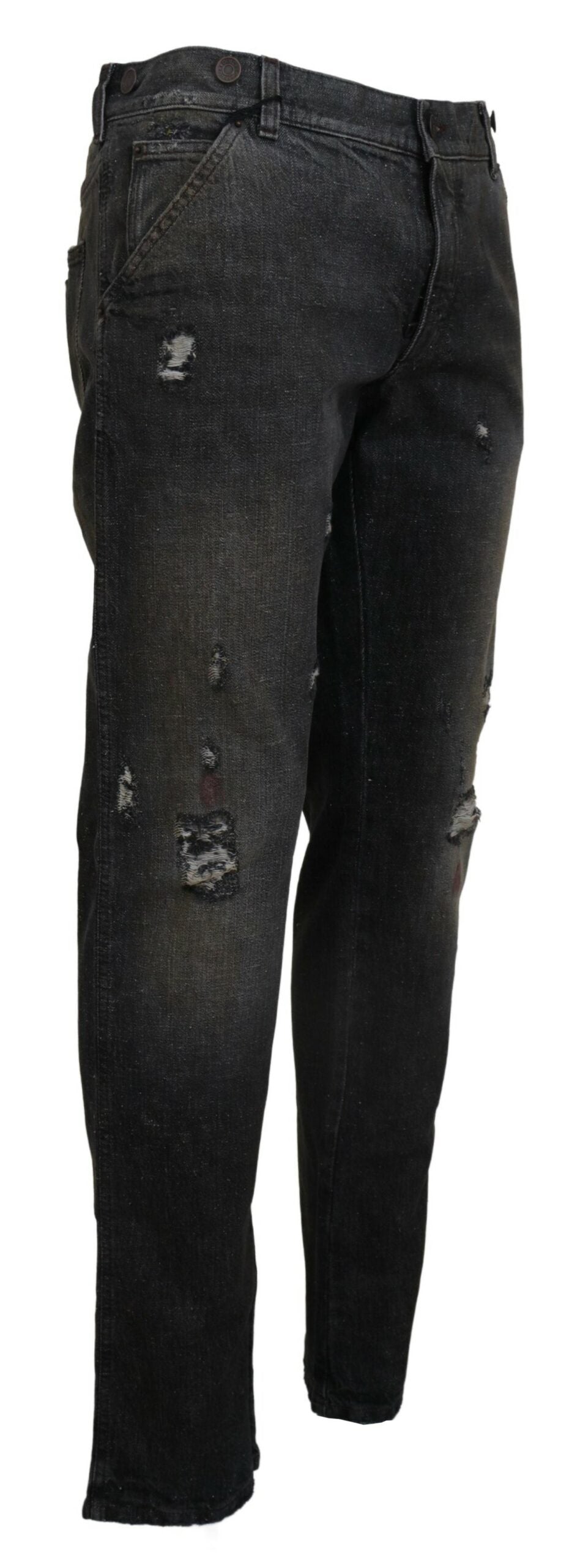 Dolce &amp; Gabbana Exquisite Gray Denim Pants for the Modern Gentleman