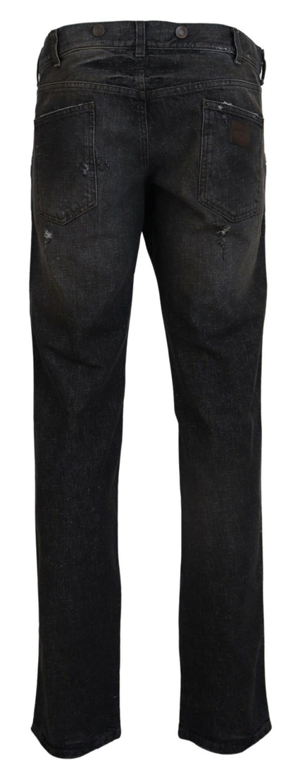 Dolce &amp; Gabbana Exquisite Gray Denim Pants for the Modern Gentleman