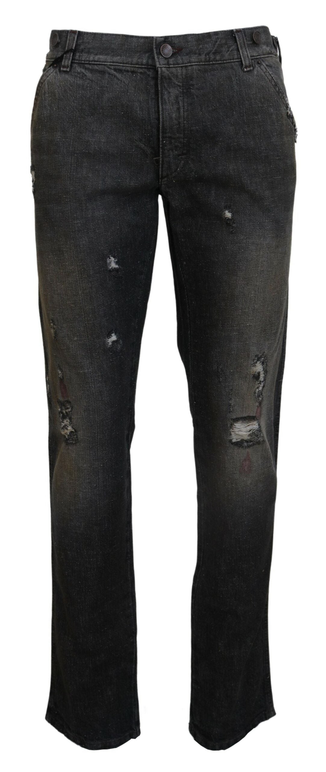 Dolce &amp; Gabbana Exquisite Gray Denim Pants for the Modern Gentleman