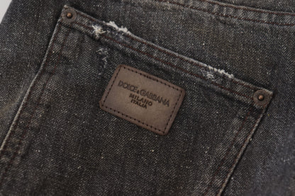 Dolce &amp; Gabbana Exquisite Gray Denim Pants for the Modern Gentleman
