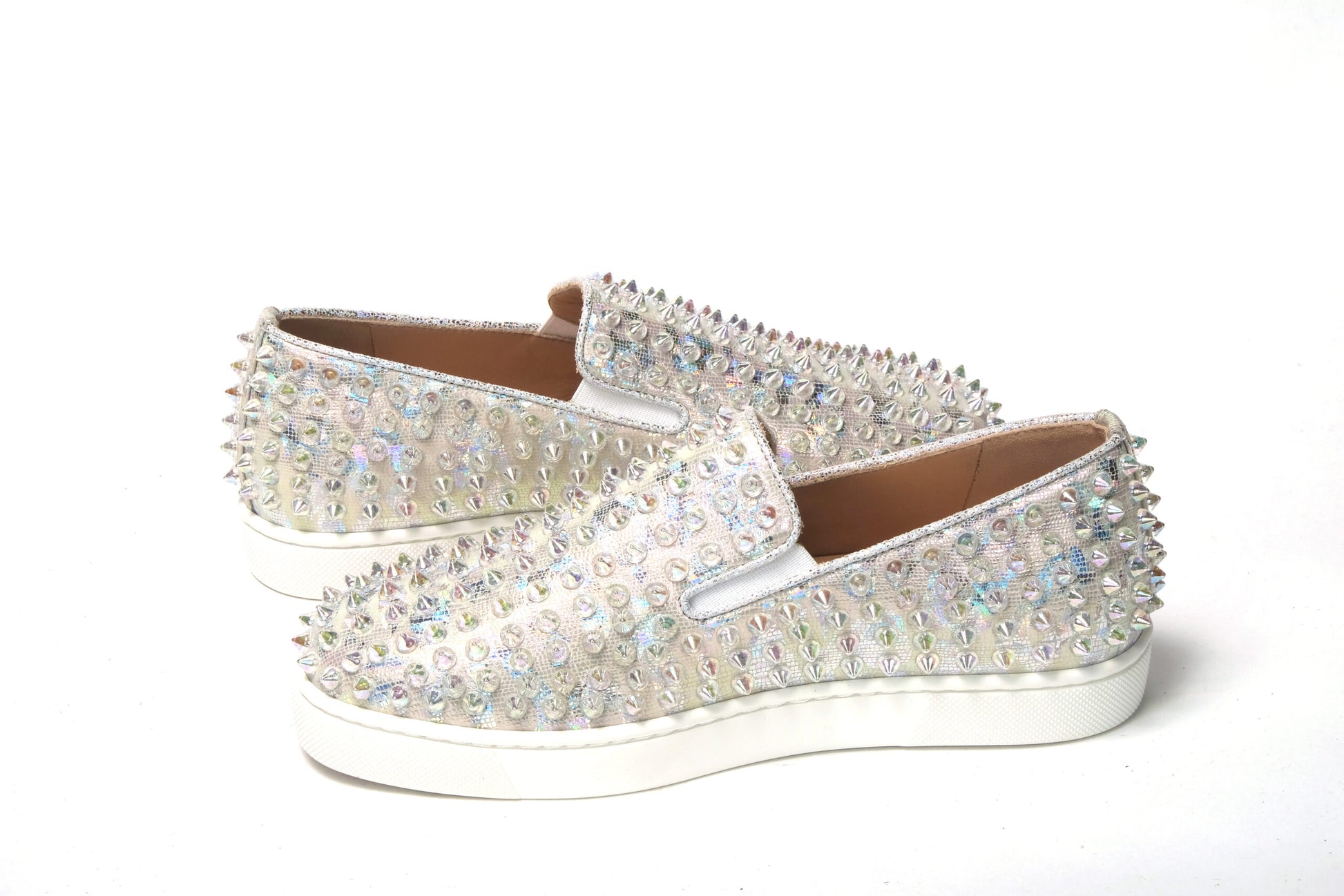Christian Louboutin White Ab/Clear Ab Roller Boat Woman Flat Sneaker – EU35.5/US5 par Christian Louboutin | Disponible sur Sandy Store ByNet