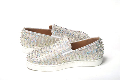 Christian Louboutin White Ab/Clear Ab Roller Boat Woman Flat Sneaker – EU35.5/US5 par Christian Louboutin | Disponible sur Sandy Store ByNet