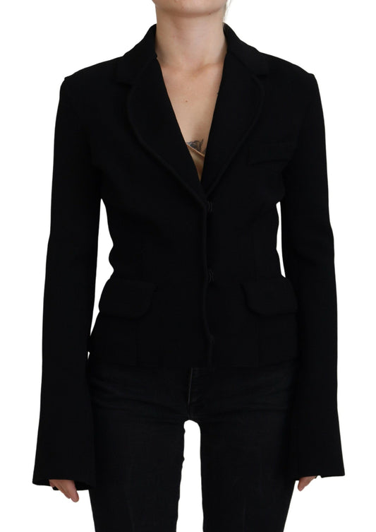 Dolce &amp; Gabbana Elegant Black Long Sleeve Jacket