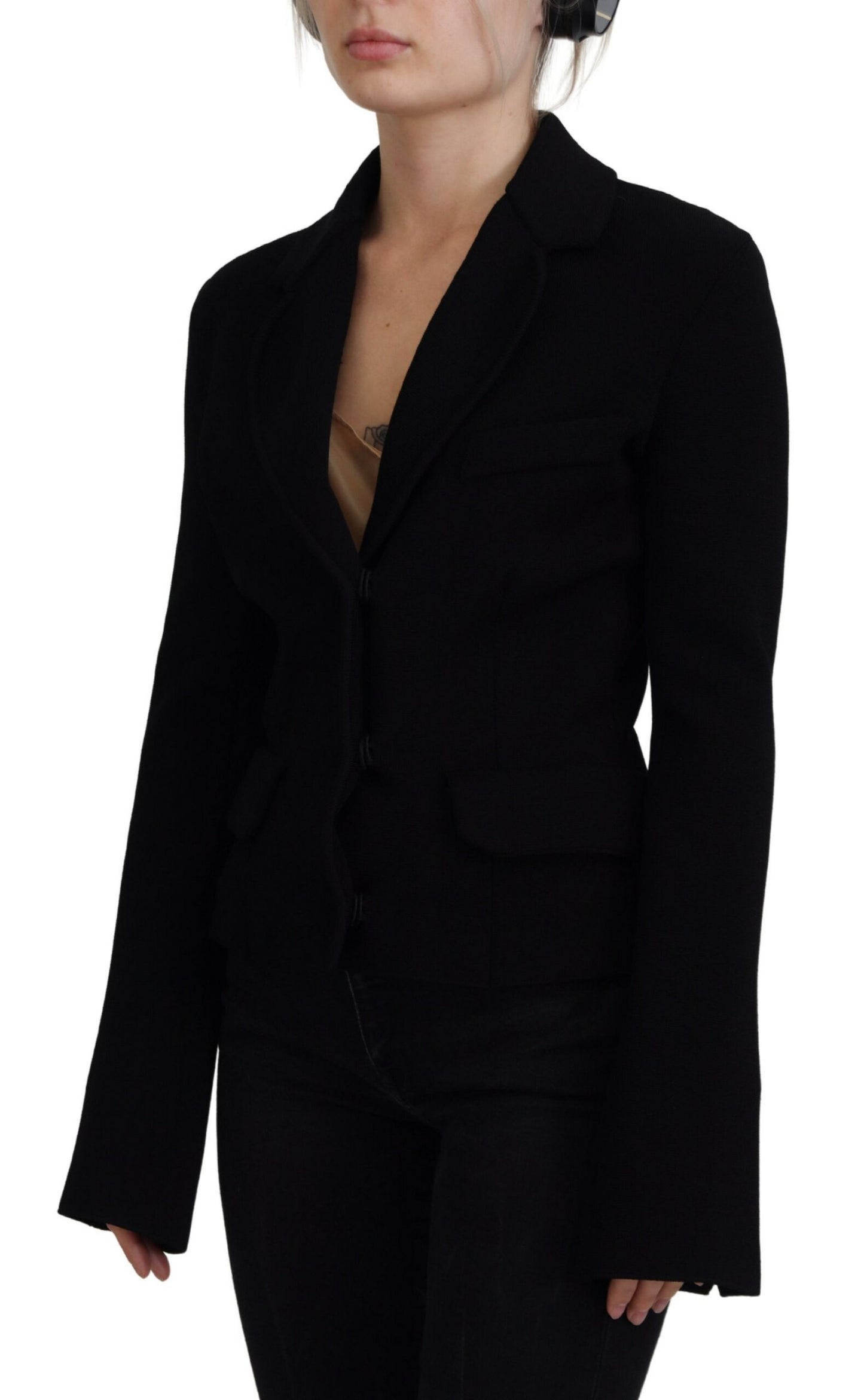 Dolce &amp; Gabbana Elegant Black Long Sleeve Jacket