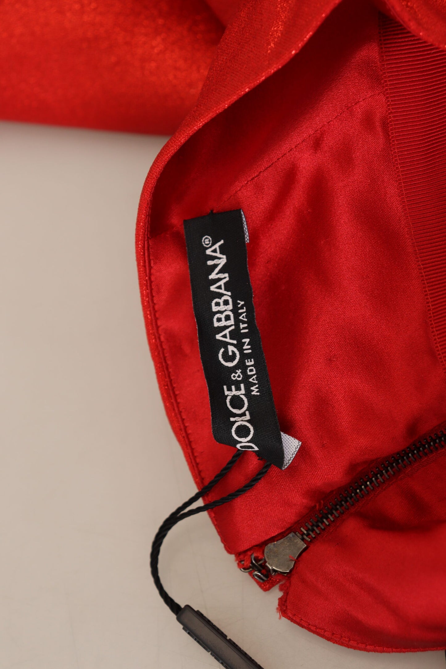 Dolce &amp; Gabbana Minifalda de cintura alta en rojo metalizado