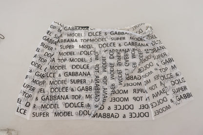 Dolce &amp; Gabbana Minifalda elegante con estampado de logotipo blanco