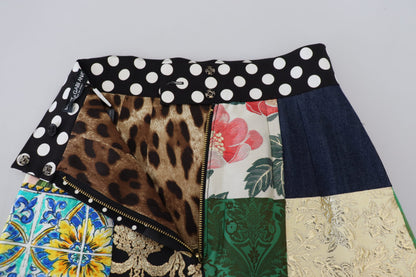 Dolce &amp; Gabbana Minifalda elegante de patchwork multicolor