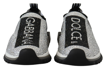 Dolce & Gabbana Sparkling Silver Rhinestone Sneakers – EU37.5/US7 par Dolce & Gabbana | Disponible sur Sandy Store ByNet