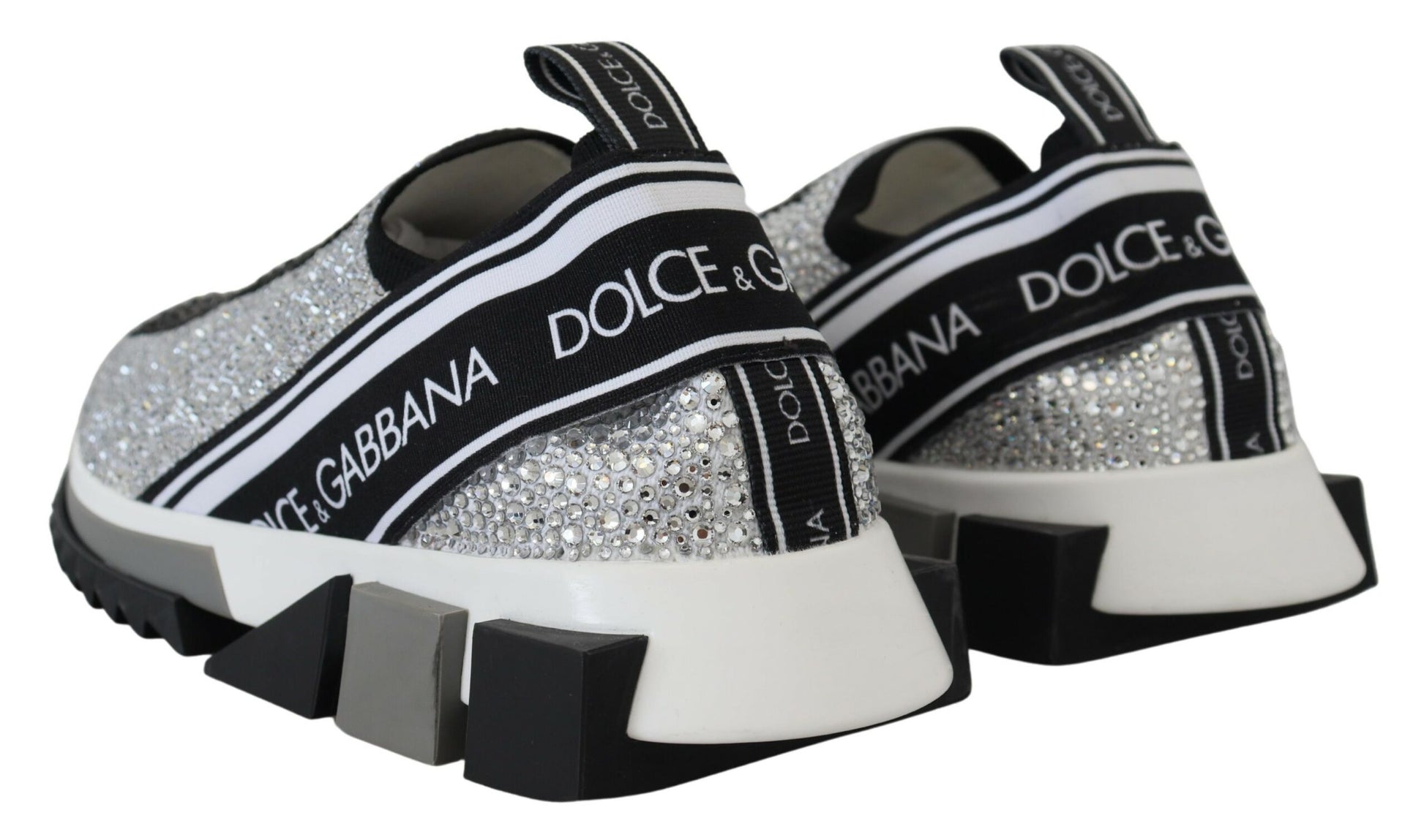 Dolce & Gabbana Sparkling Silver Rhinestone Sneakers – EU37.5/US7 par Dolce & Gabbana | Disponible sur Sandy Store ByNet