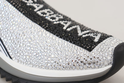 Dolce & Gabbana Sparkling Silver Rhinestone Sneakers – EU37.5/US7 par Dolce & Gabbana | Disponible sur Sandy Store ByNet