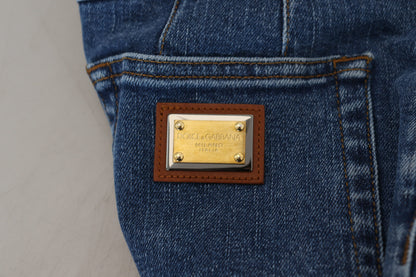 Dolce & Gabbana Blue High Waist Denim Cotton Stretch Jeans