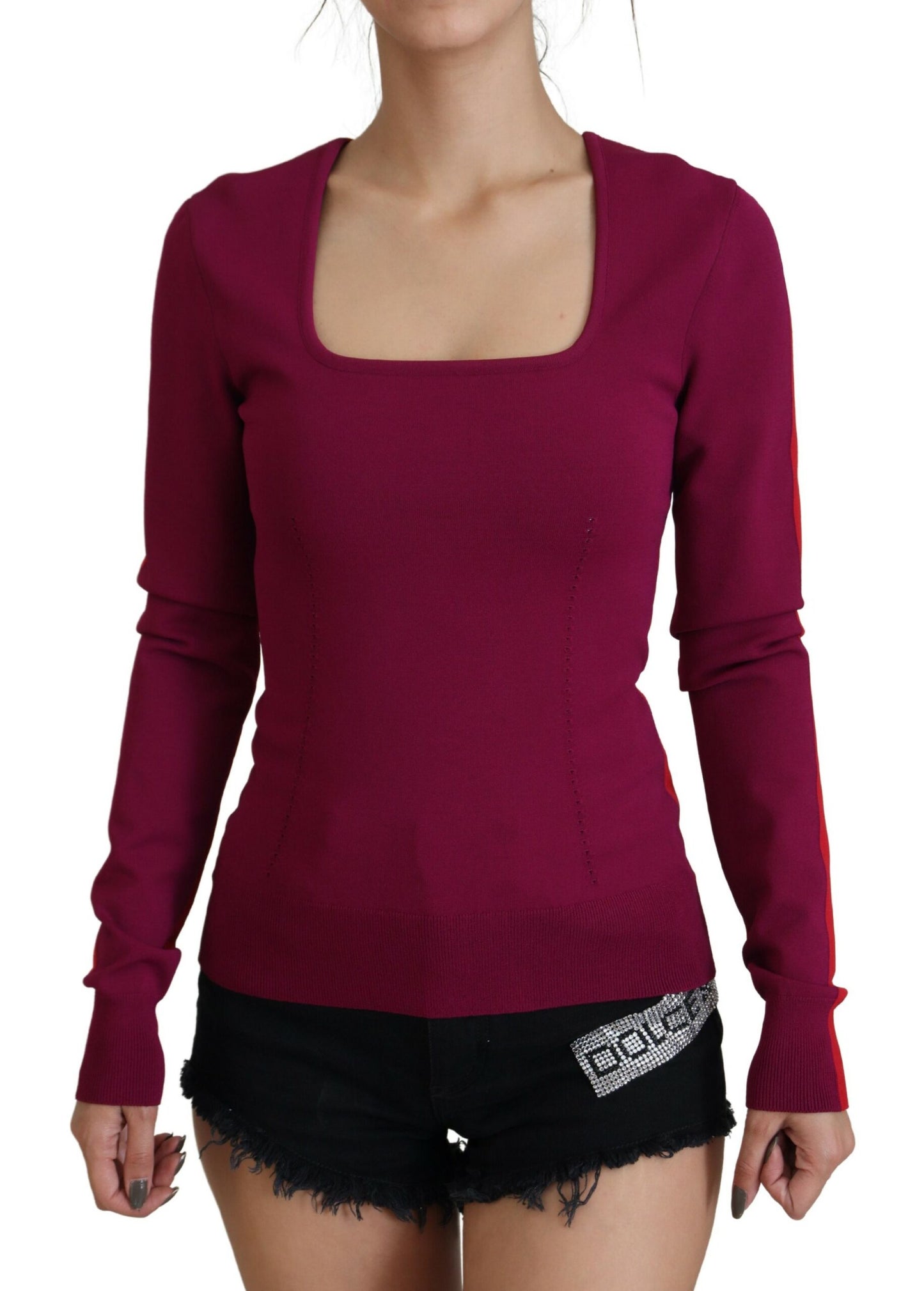 Dolce &amp; Gabbana Jersey multicolor con cuello cuadrado