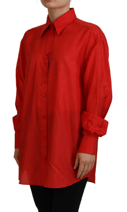 Dolce &amp; Gabbana Polo elegante de manga larga con cuello de seda