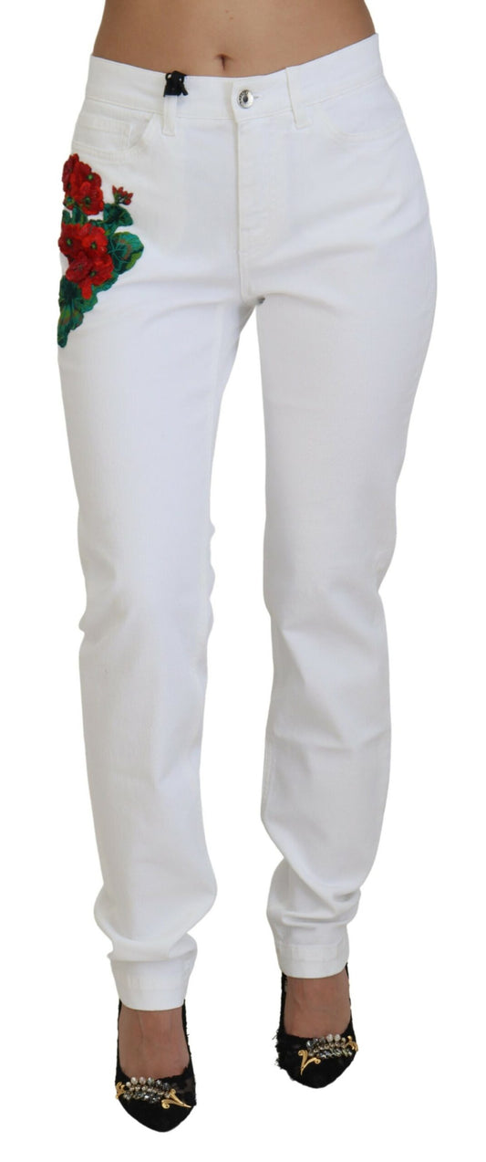 Dolce &amp; Gabbana Vaqueros pitillo blancos elegantes de cintura media