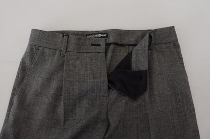Dolce &amp; Gabbana High-Waist Plaid Virgin Wool Pants