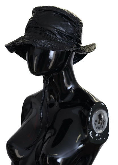 Dolce &amp; Gabbana Elegante gorra de pescador negra con detalle de logotipo