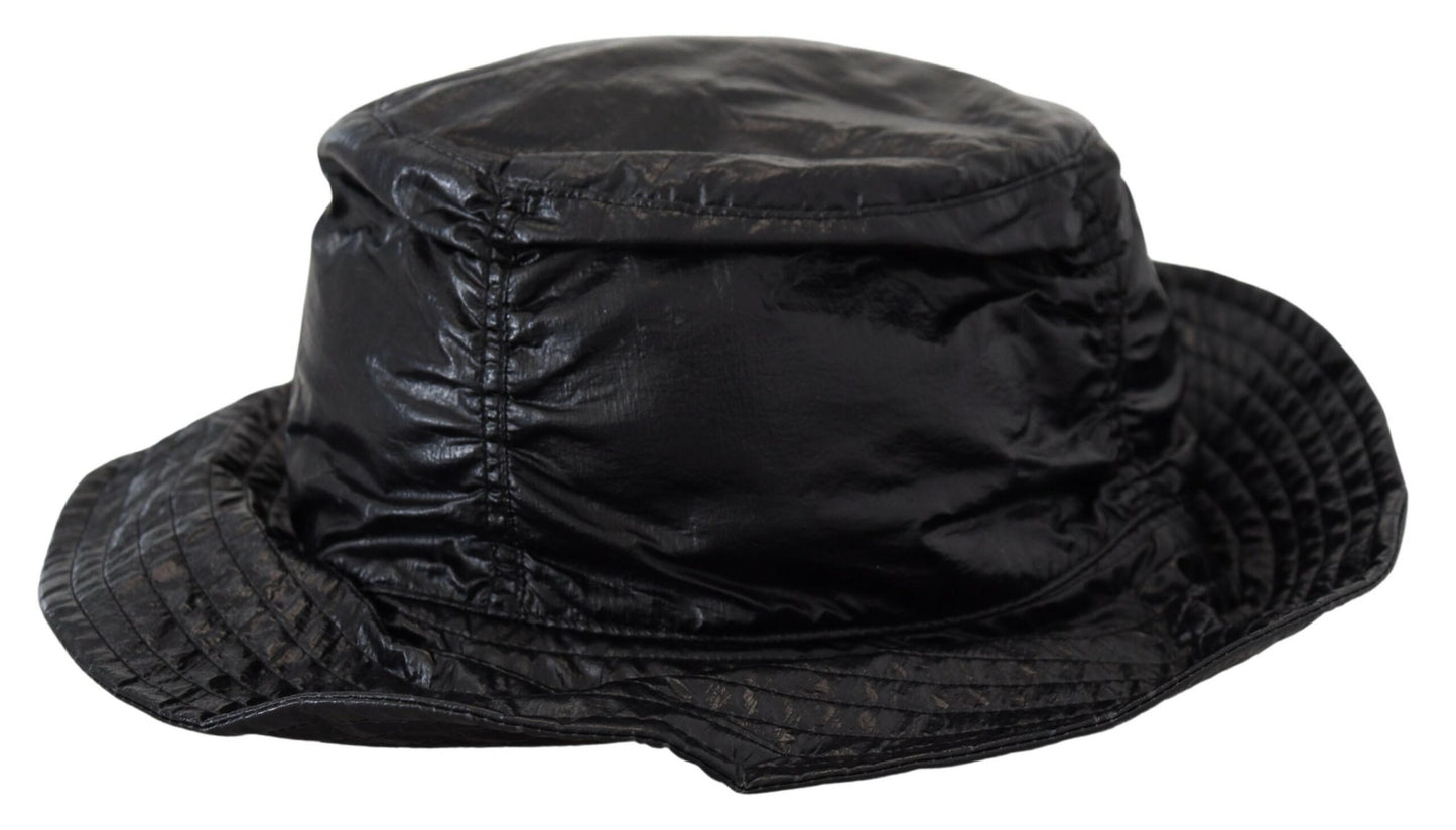 Dolce &amp; Gabbana Elegante gorra de pescador negra con detalle de logotipo