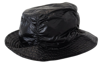Dolce &amp; Gabbana Elegante gorra de pescador negra con detalle de logotipo