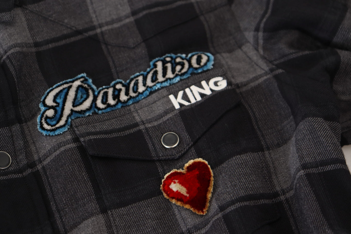 Dolce &amp; Gabbana Elegant Black and Gray Button Down Shirt