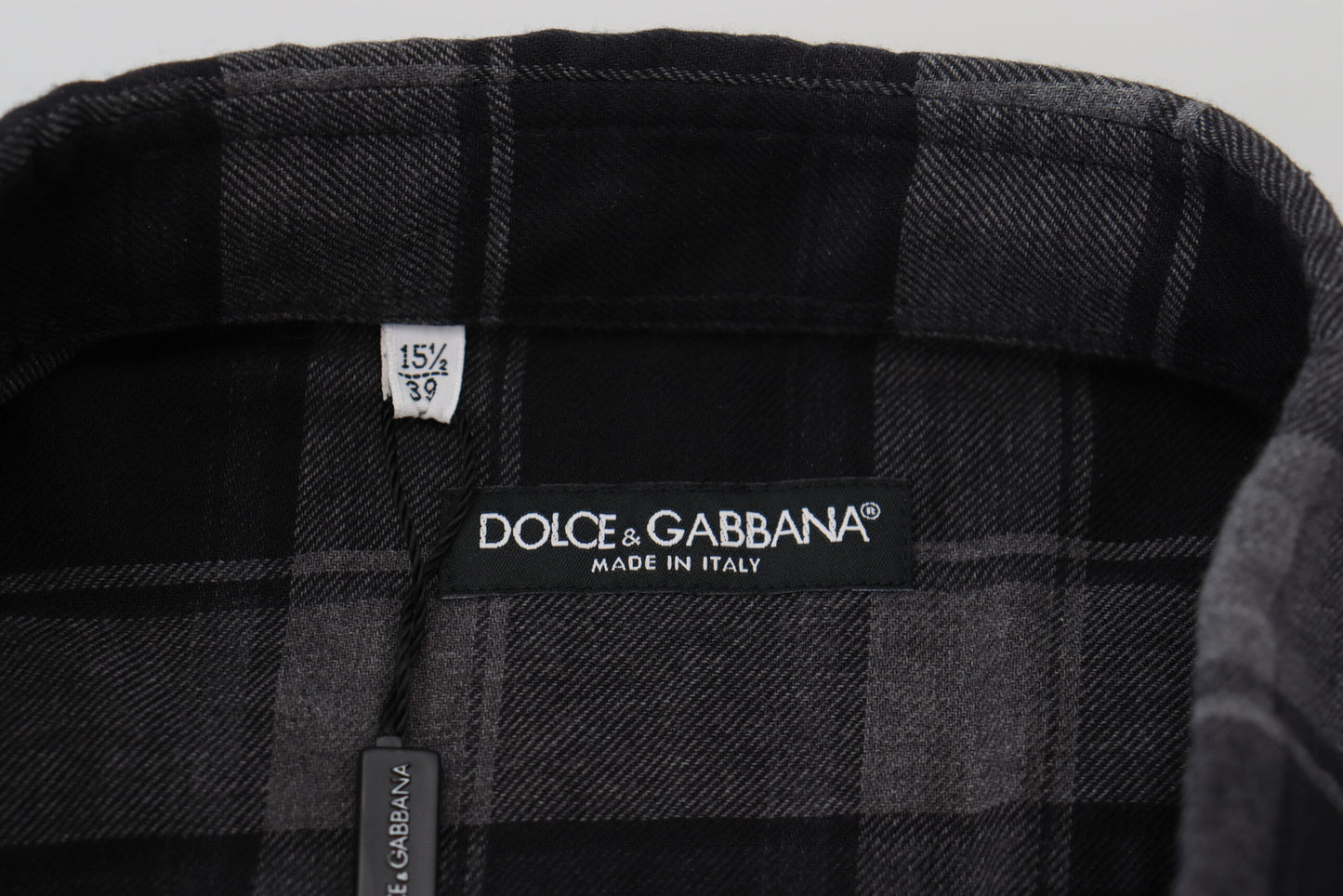 Dolce &amp; Gabbana Elegant Black and Gray Button Down Shirt