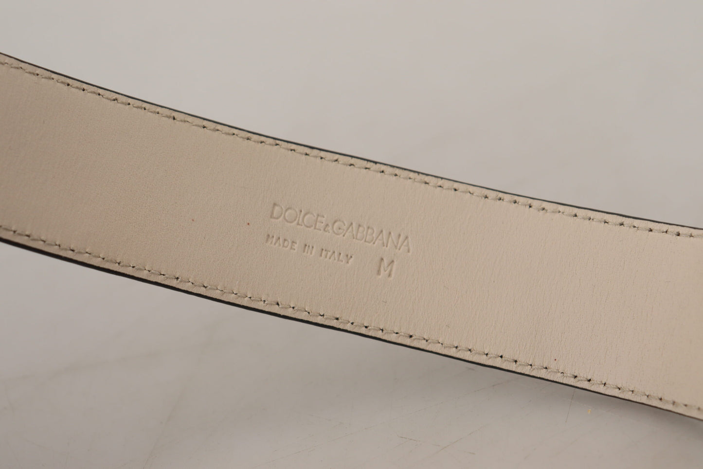 Dolce &amp; Gabbana Elegant Black Leather Gold Detail Bracelet