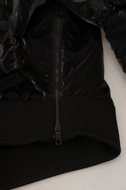 Dolce &amp; Gabbana Elegante chaqueta bomber negra con capucha