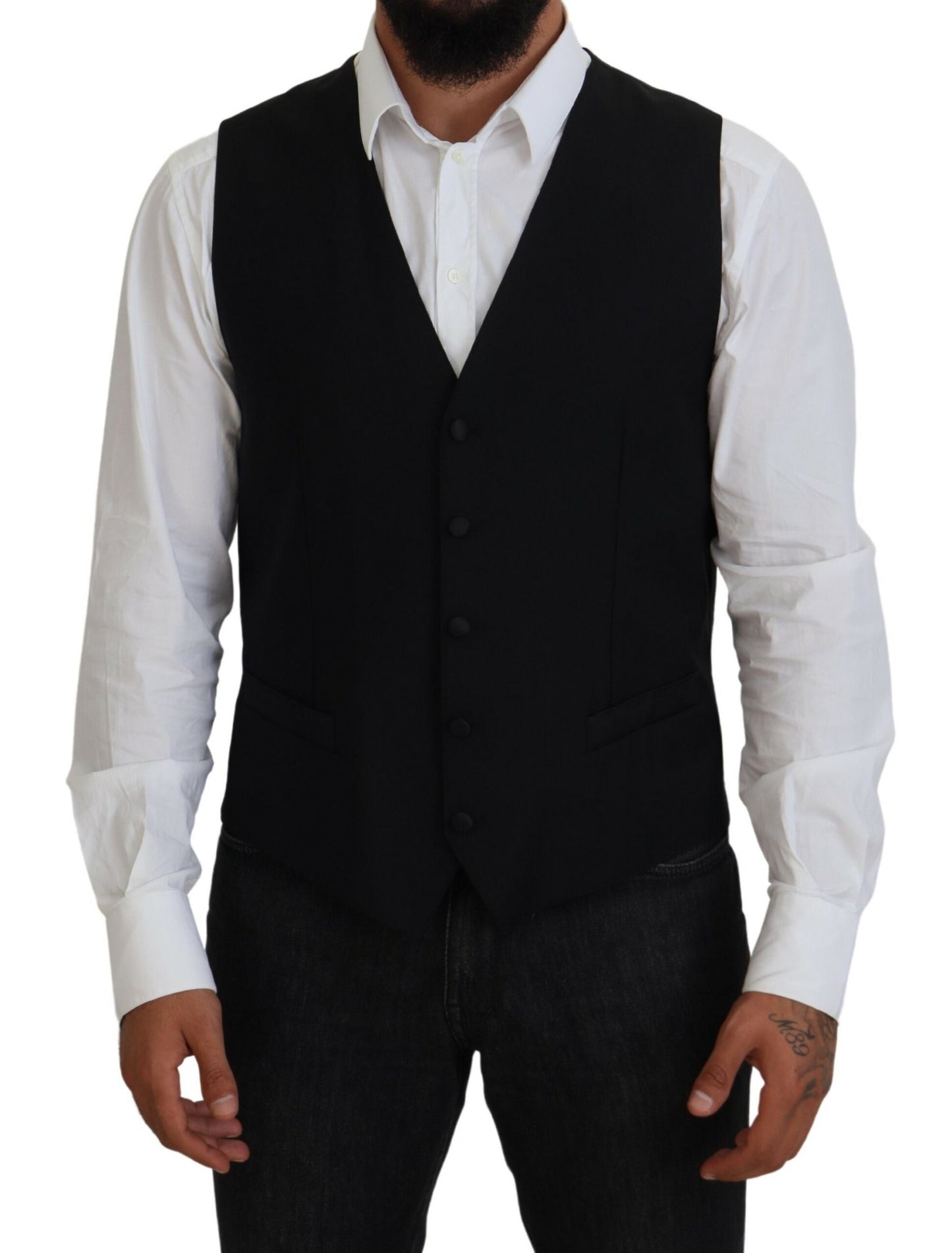 Dolce &amp; Gabbana Elegante chaleco formal de un solo pecho