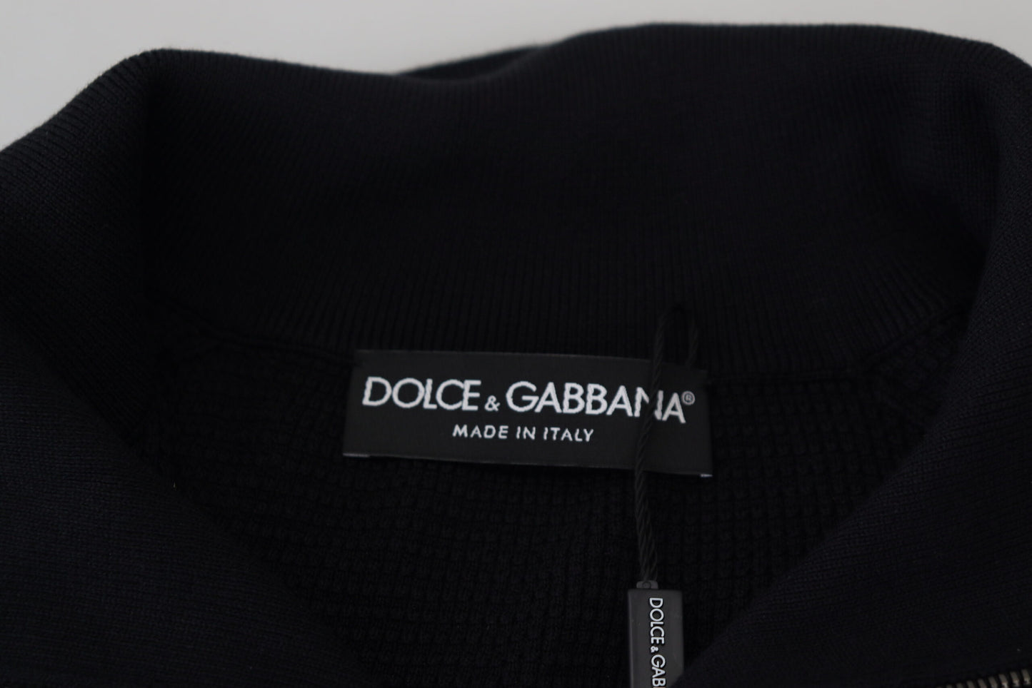 Pull-over noir élégant en soie mélangée Dolce &amp; Gabbana