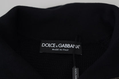 Pull-over noir élégant en soie mélangée Dolce &amp; Gabbana